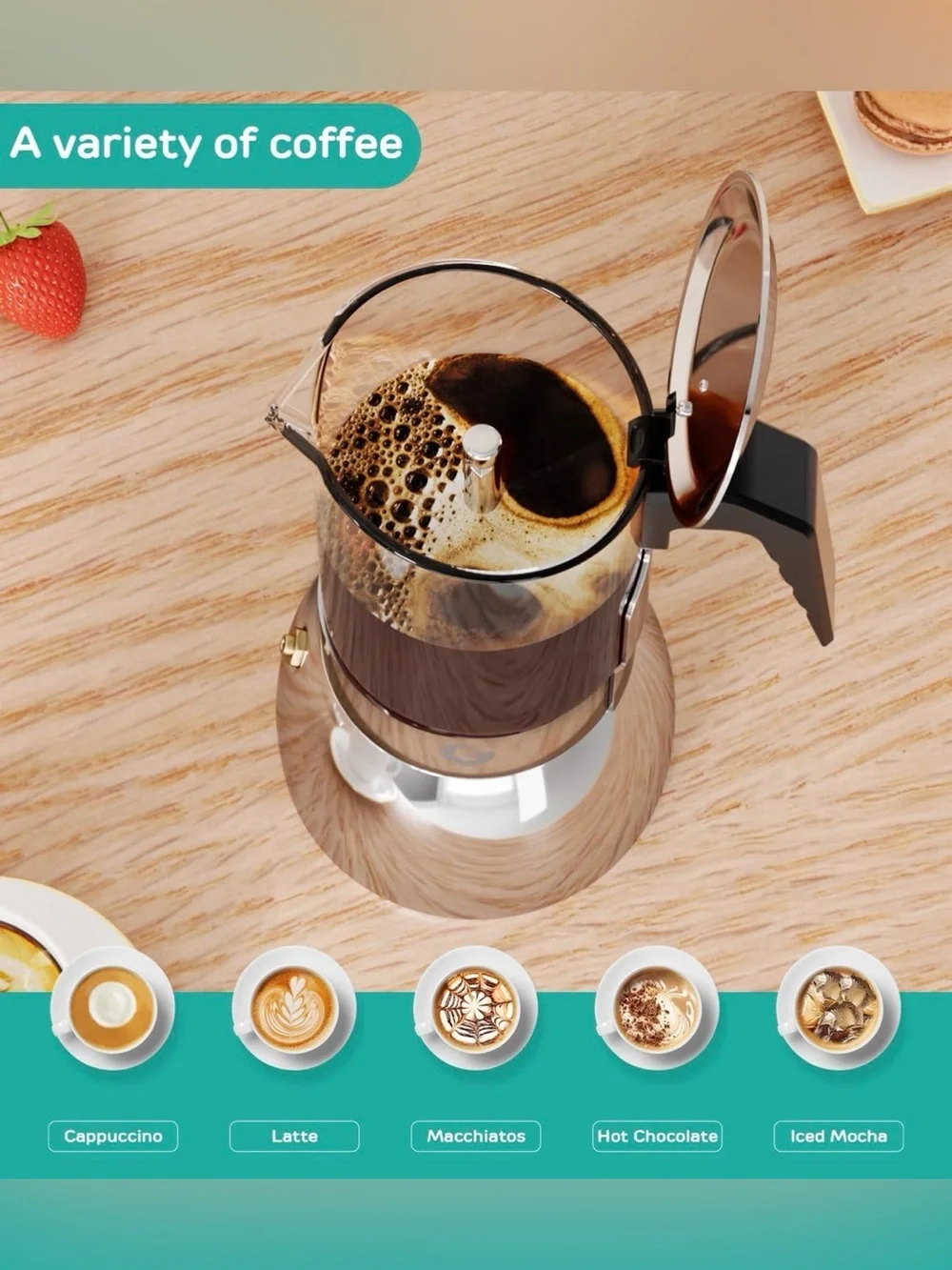 NEW 9 Cup Moka Pot Stovetop Espresso Maker Stainless Steel 15oz Coffee Gator